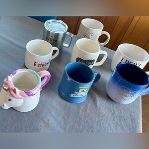 Caffeine + Chaos mug $5 EACH! Assorted Ceramic and Metal Mugs